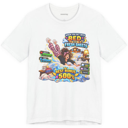 Sleepy Zone - Classic Jersey Tee in White, front view