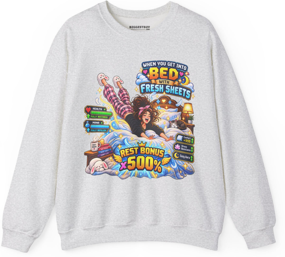 Sleepy Zone - Crewneck Sweatshirt in Ash, front view