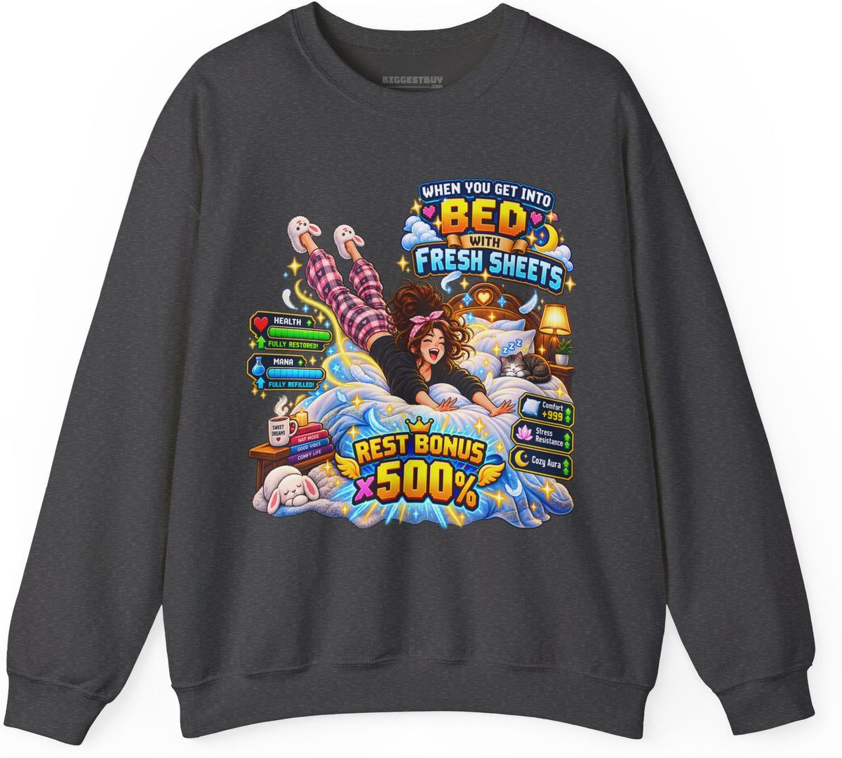 Sleepy Zone - Crewneck Sweatshirt in Dark Heather, front view
