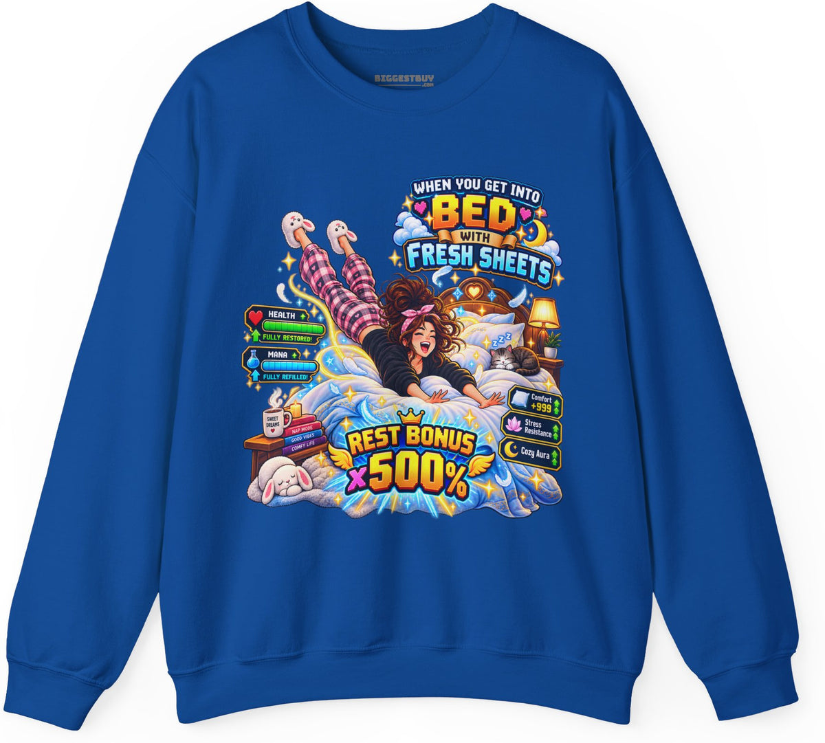 Sleepy Zone - Crewneck Sweatshirt in Royal, front view