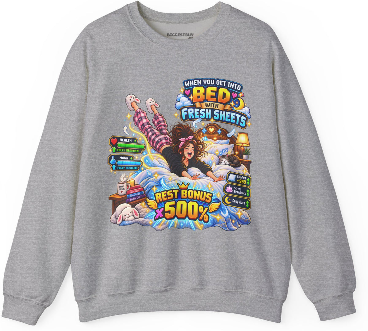 Sleepy Zone - Crewneck Sweatshirt in Sport Grey, front view