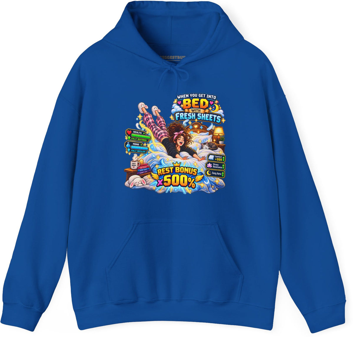 Sleepy Zone - Pullover Hoodie in Royal, front view