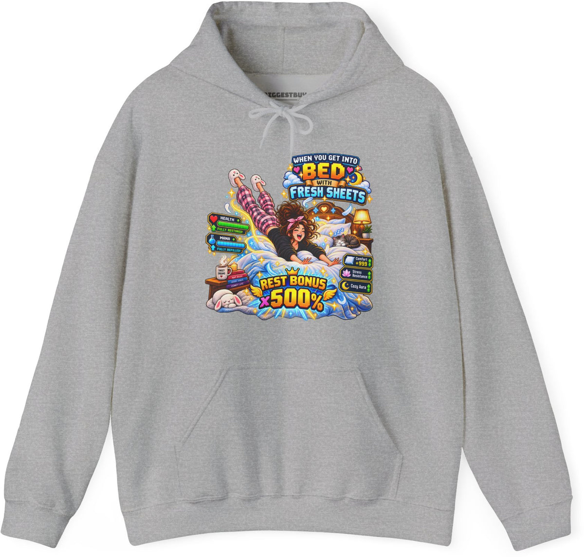 Sleepy Zone - Pullover Hoodie in Sport Grey, front view