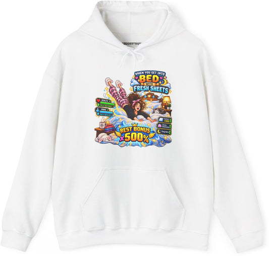 Sleepy Zone - Pullover Hoodie in White, front view