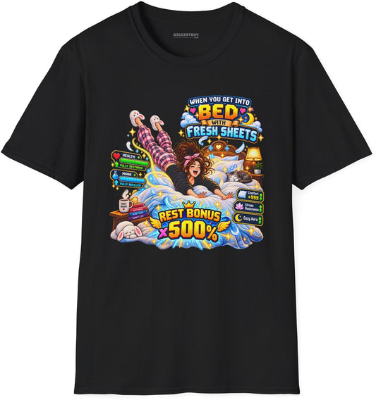Sleepy Zone - Softstyle T-Shirt in Black, front view