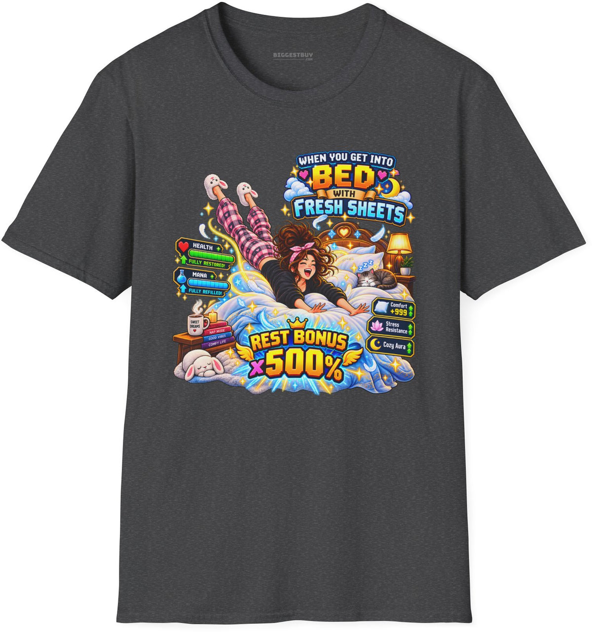 Sleepy Zone - Softstyle T-Shirt in Dark Heather, front view