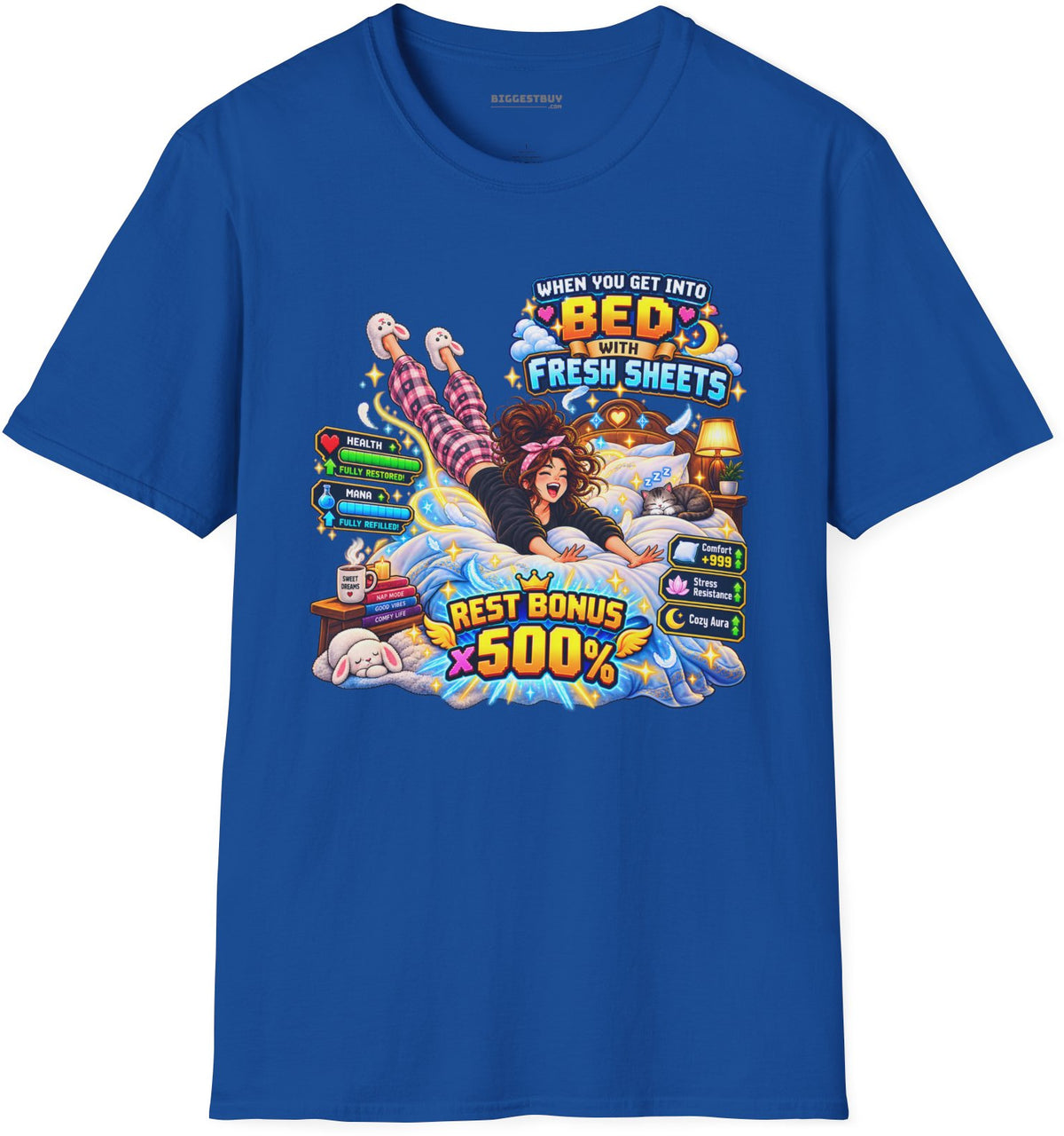 Sleepy Zone - Softstyle T-Shirt in Royal, front view