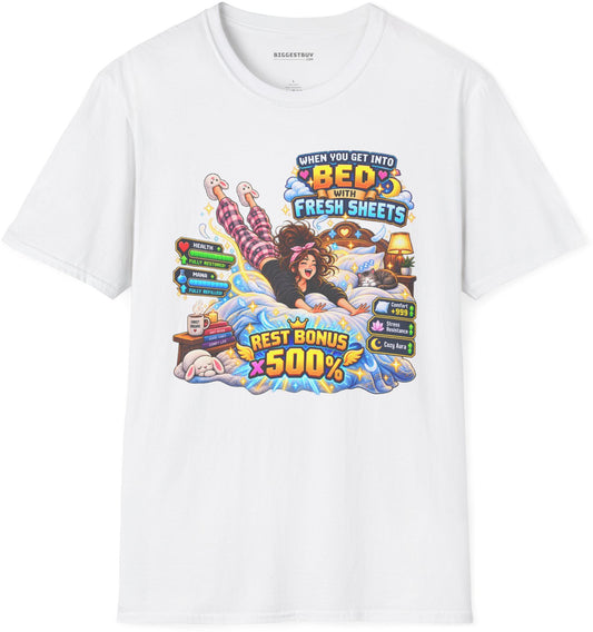 Sleepy Zone - Softstyle T-Shirt in White, front view