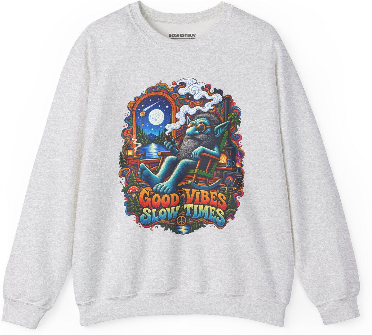 Slow Vibes - Crewneck Sweatshirt in Ash, front view