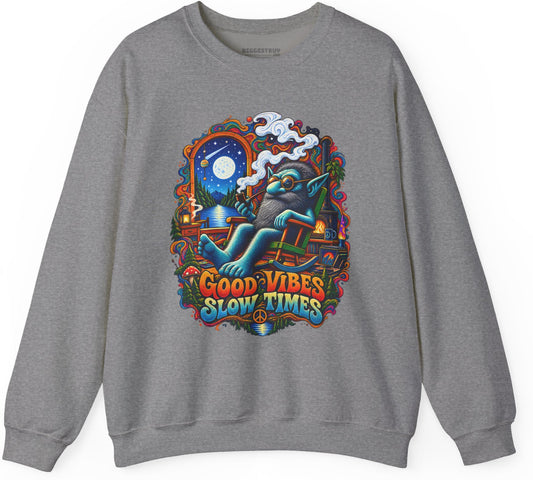 Slow Vibes - Crewneck Sweatshirt in Graphite Heather, front view