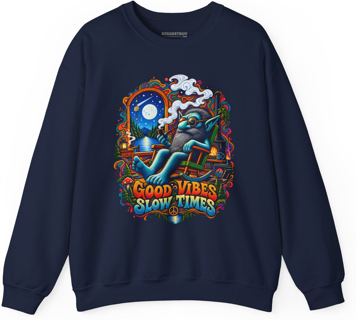 Slow Vibes - Crewneck Sweatshirt in Navy, front view