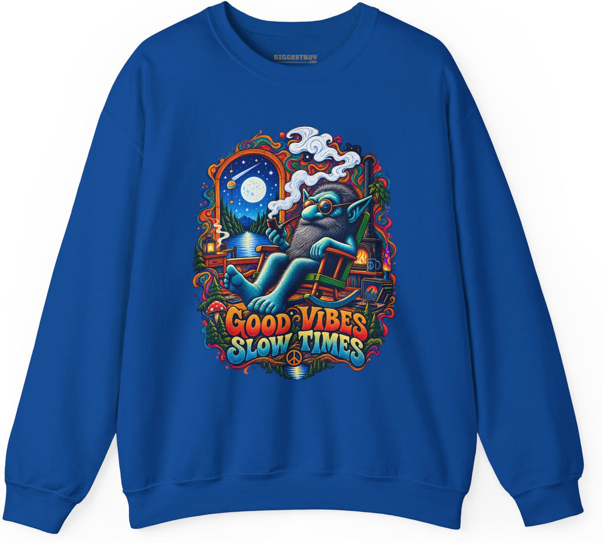 Slow Vibes - Crewneck Sweatshirt in Royal, front view