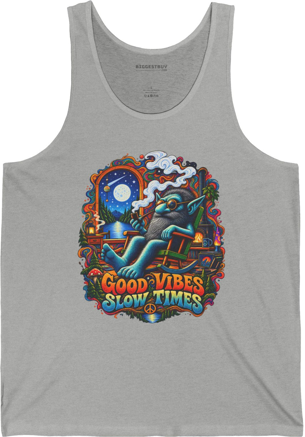Slow Vibes - Jersey Tank Top in Athletic Heather, front view