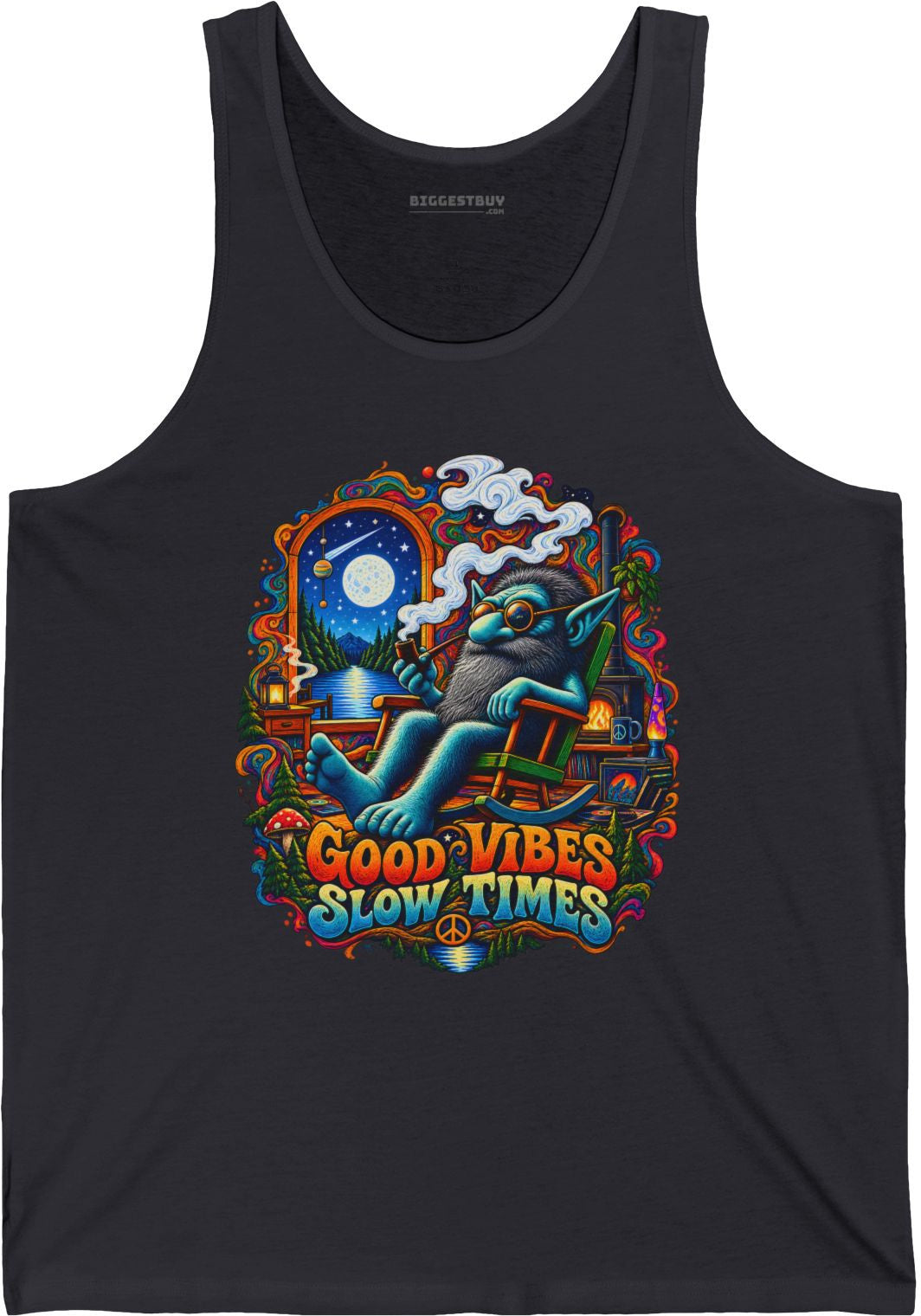 Slow Vibes - Jersey Tank Top in Dark Grey, front view
