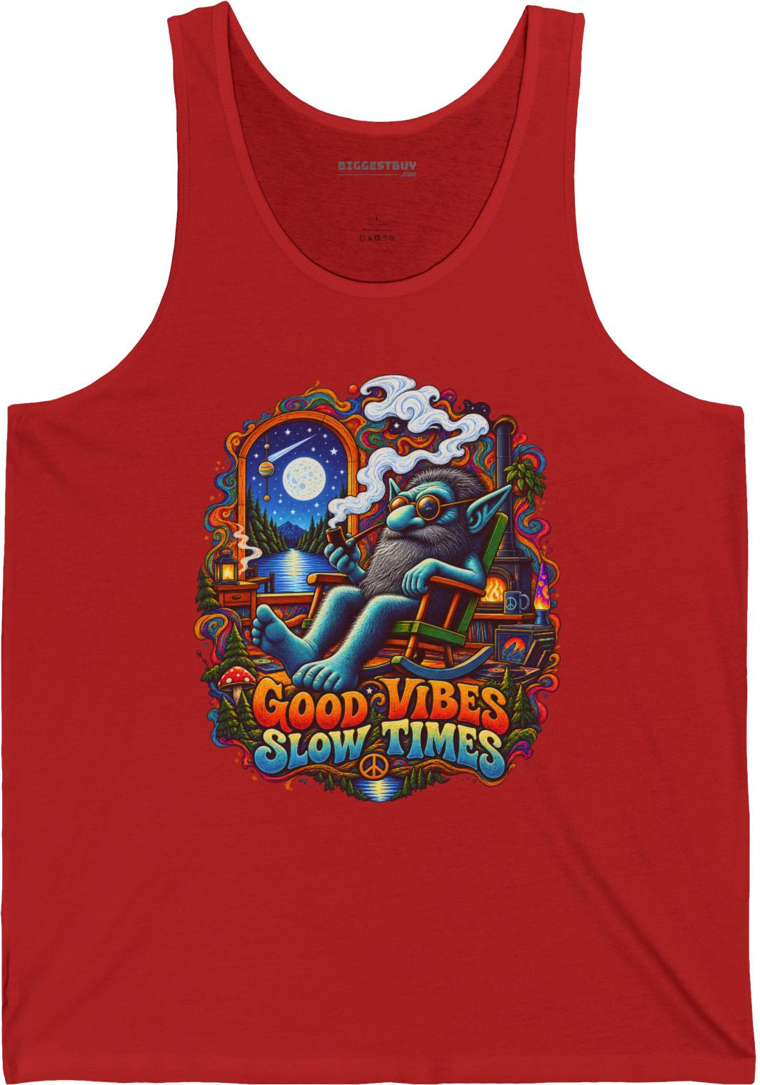 Slow Vibes - Jersey Tank Top in Red, front view