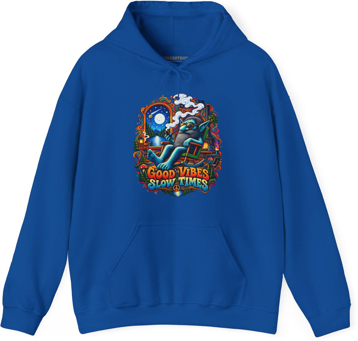 Slow Vibes - Pullover Hoodie in Royal, front view