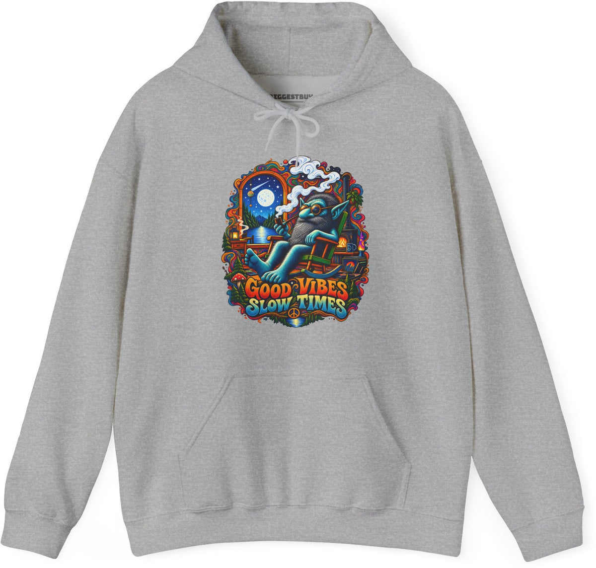 Slow Vibes - Pullover Hoodie in Sport Grey, front view