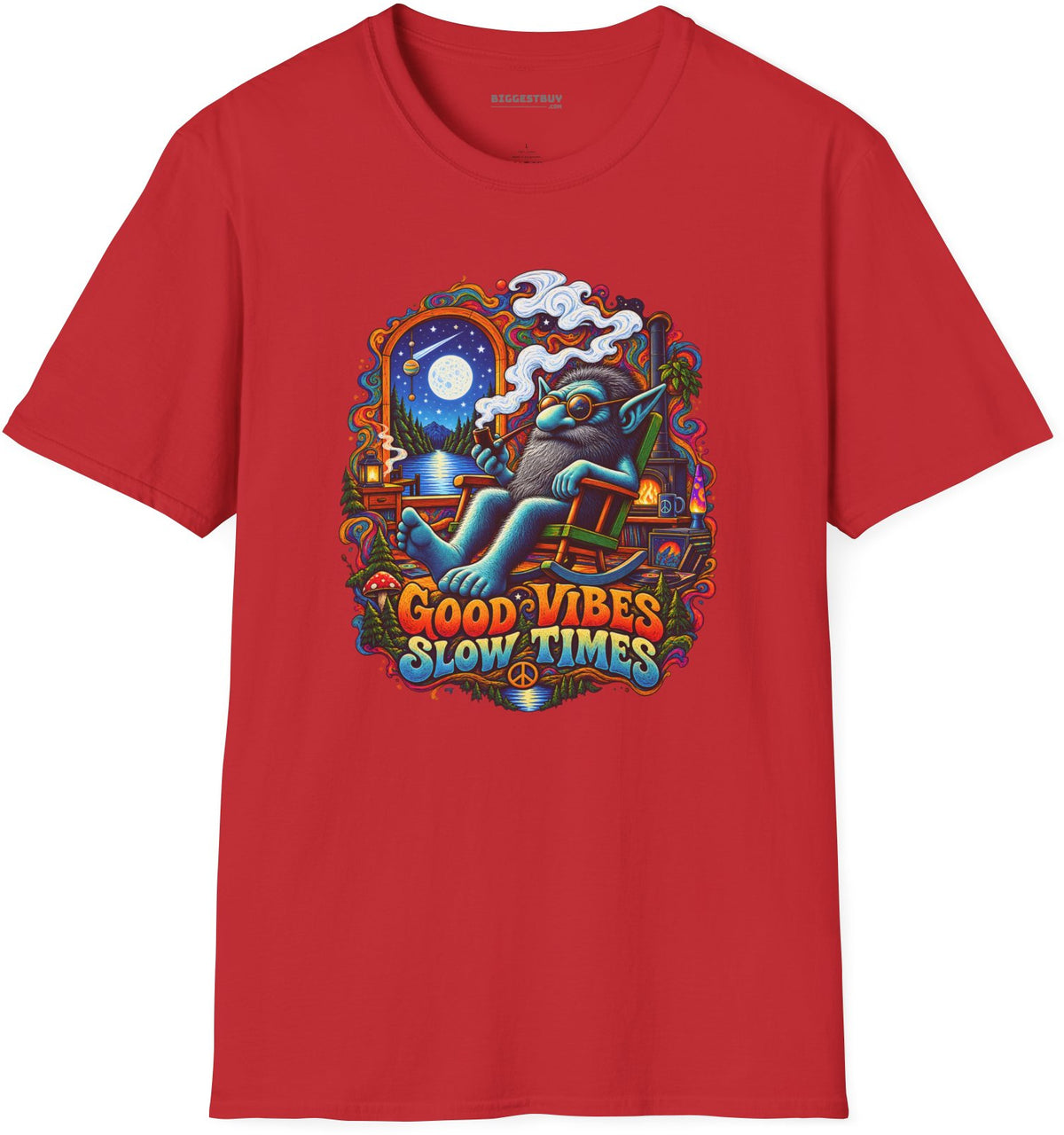Slow Vibes - Softstyle T-Shirt in Red, front view