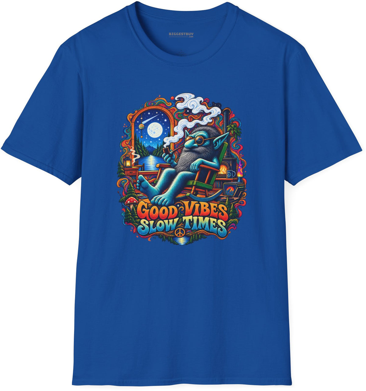 Slow Vibes - Softstyle T-Shirt in Royal, front view
