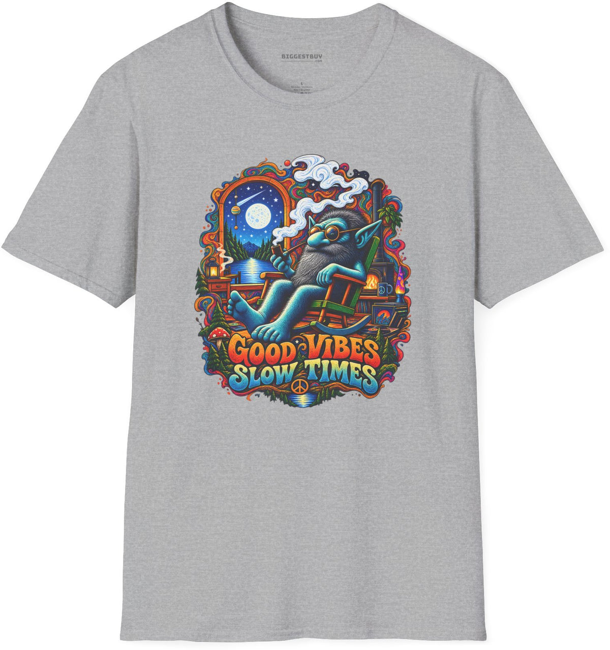 Slow Vibes - Softstyle T-Shirt in Sport Grey, front view