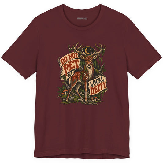 Social Deity - Classic Jersey Tee in Maroon, front view