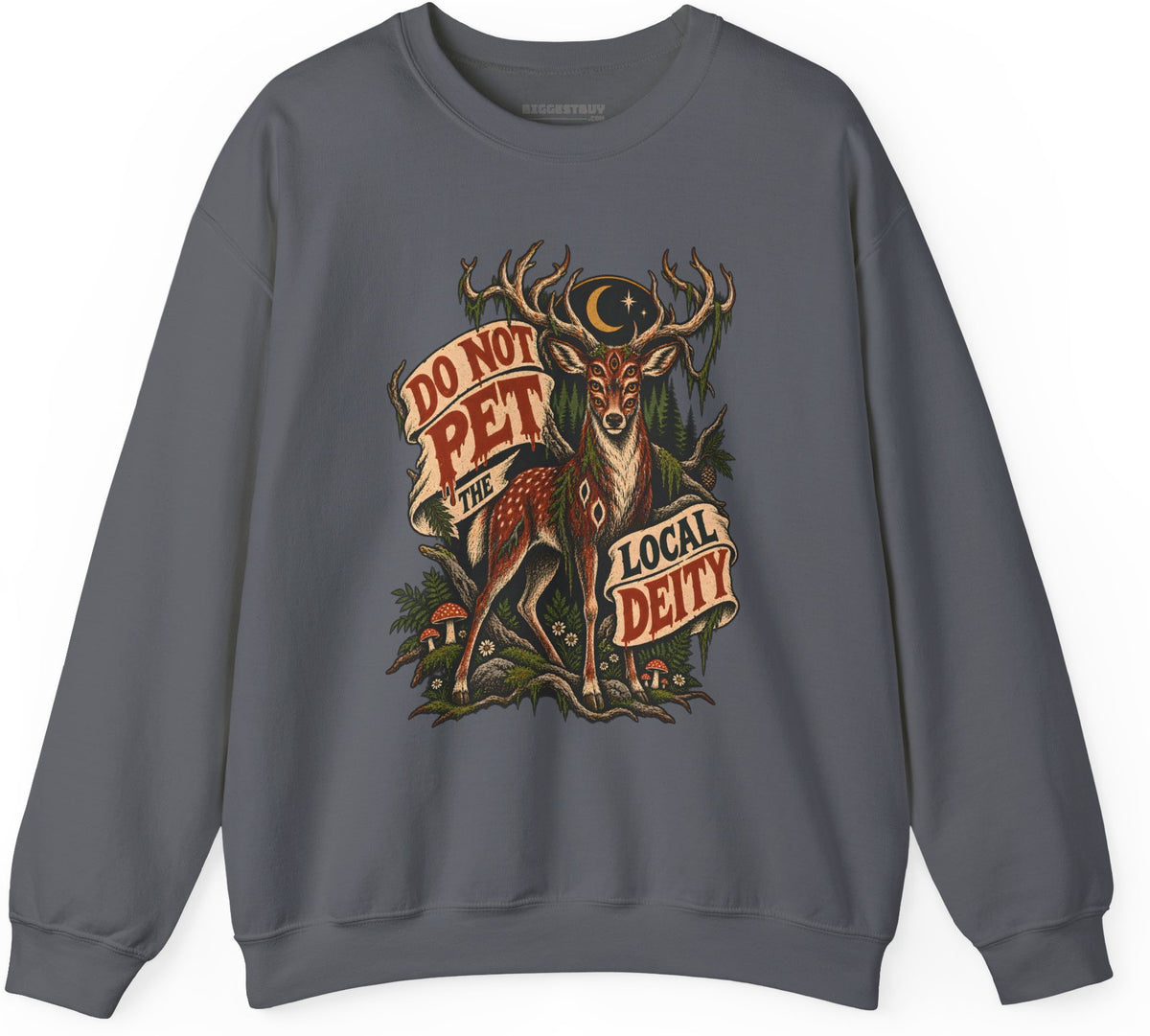 Social Deity - Crewneck Sweatshirt in Charcoal, front view