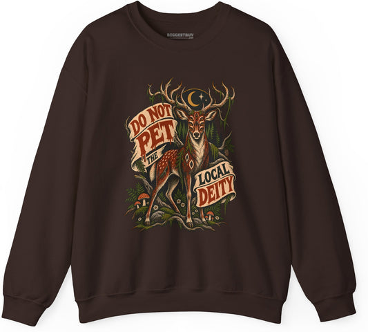 Social Deity - Crewneck Sweatshirt in Dark Chocolate, front view