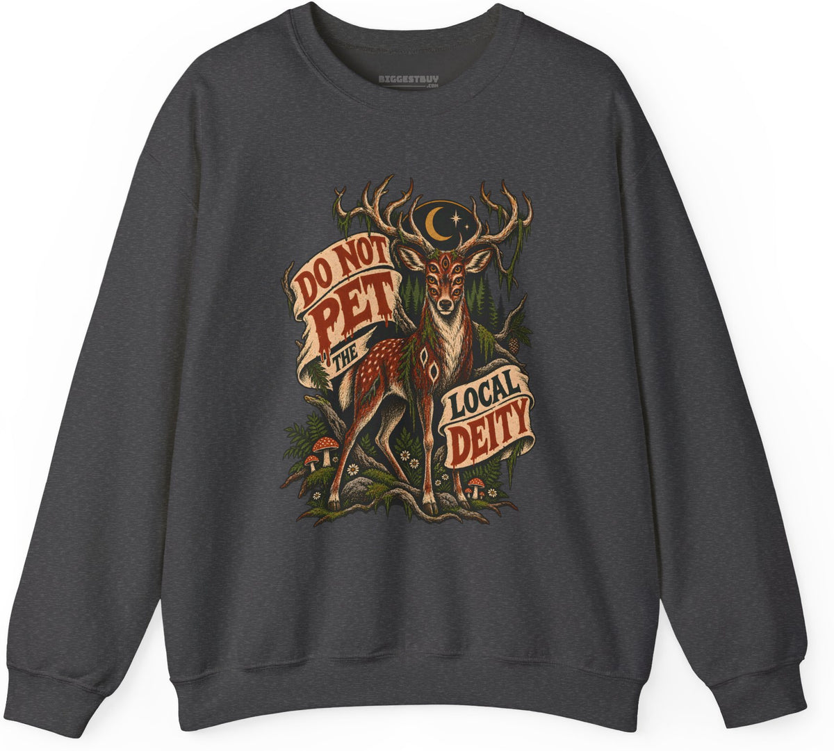 Social Deity - Crewneck Sweatshirt in Dark Heather, front view