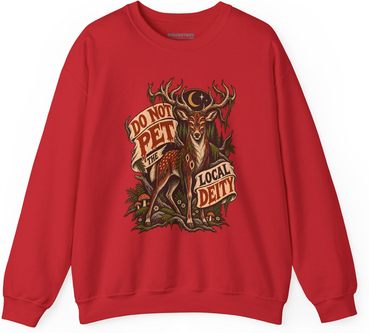 Social Deity - Crewneck Sweatshirt in Red, front view