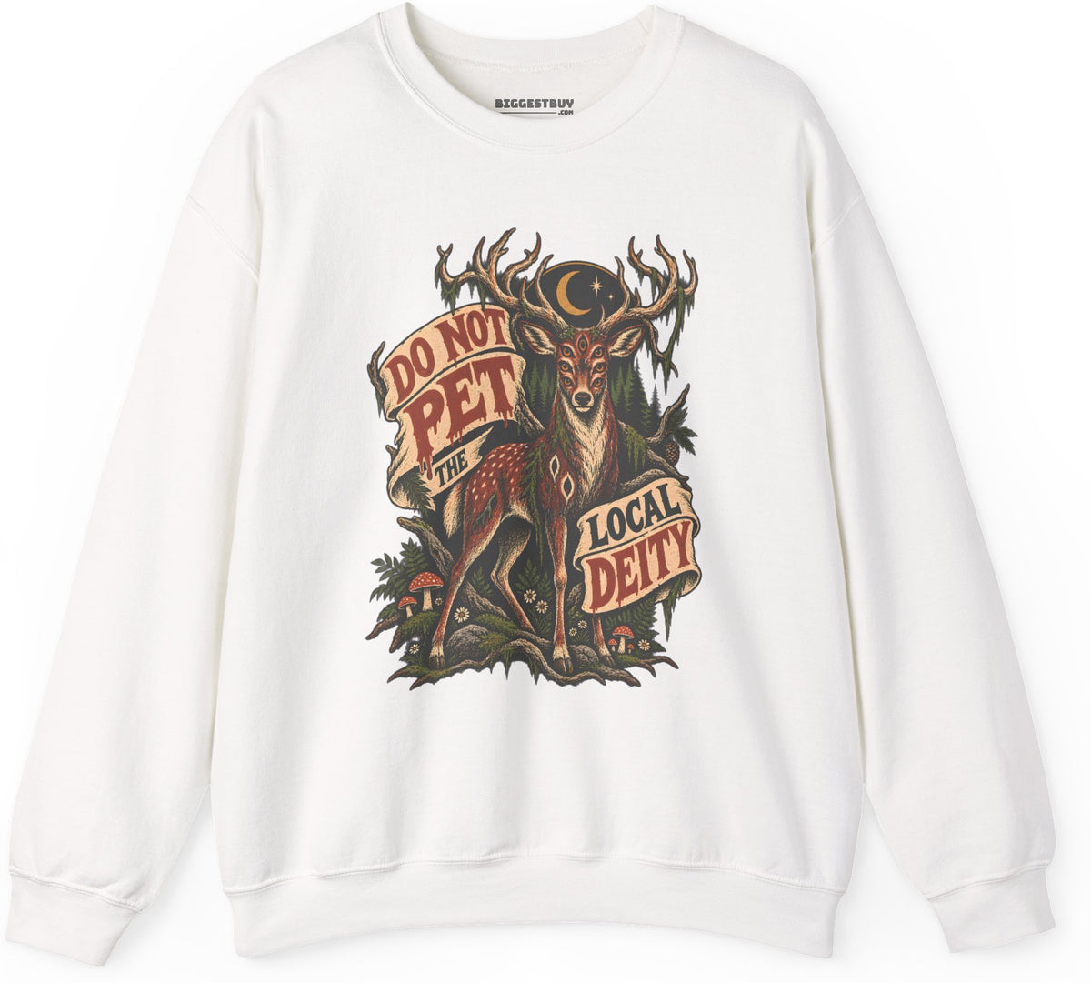 Social Deity - Crewneck Sweatshirt in White, front view