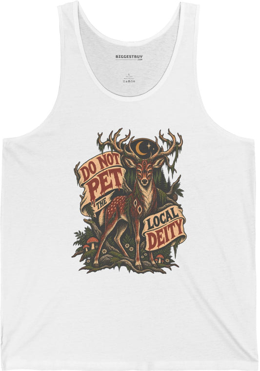 Social Deity - Jersey Tank Top in White, front view