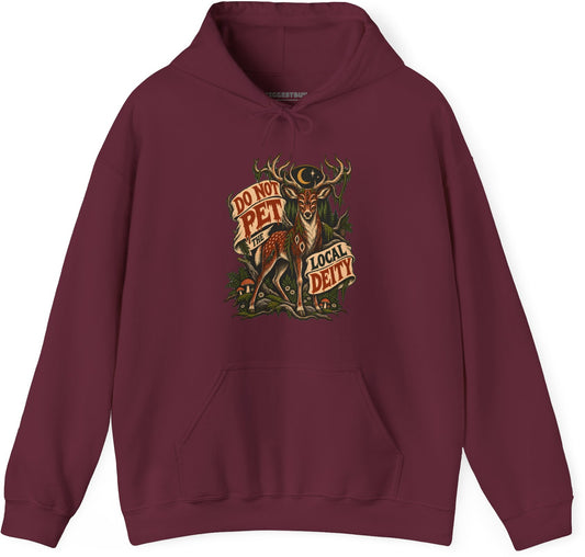 Social Deity - Pullover Hoodie in Maroon, front view