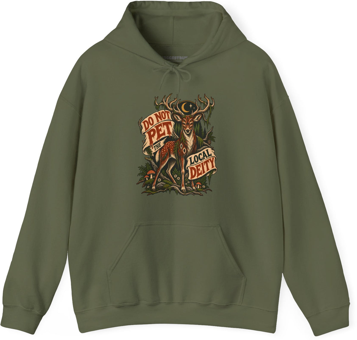 Social Deity - Pullover Hoodie in Military Green, front view
