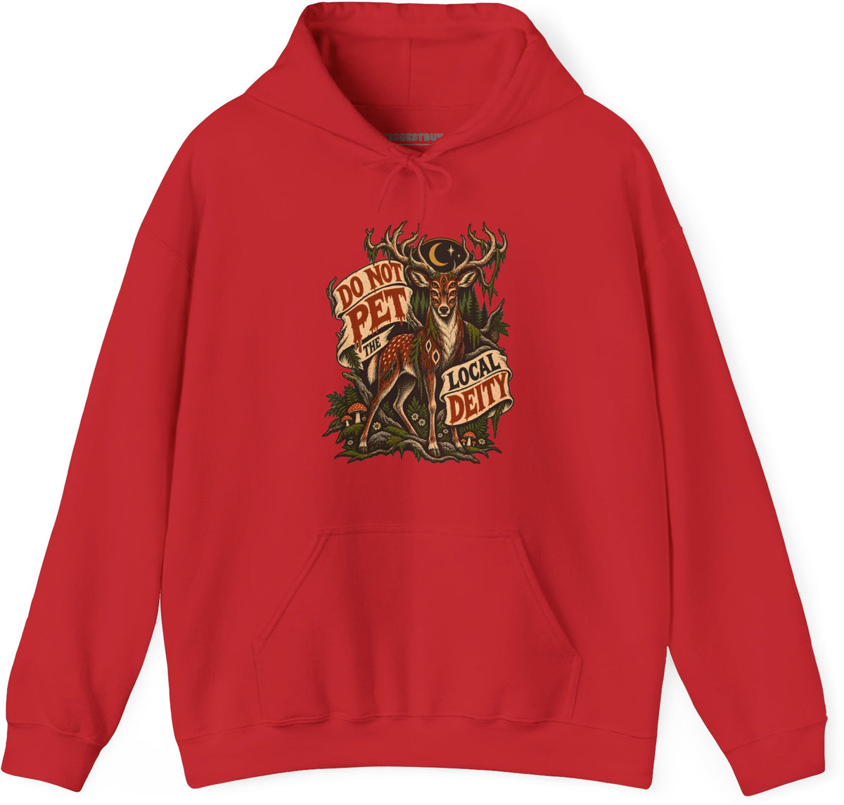Social Deity - Pullover Hoodie in Red, front view