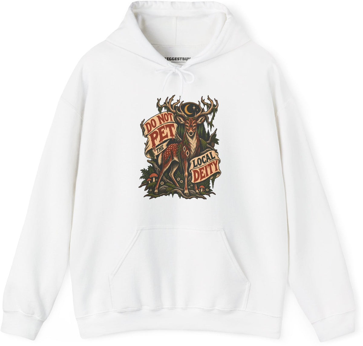 Social Deity - Pullover Hoodie in White, front view
