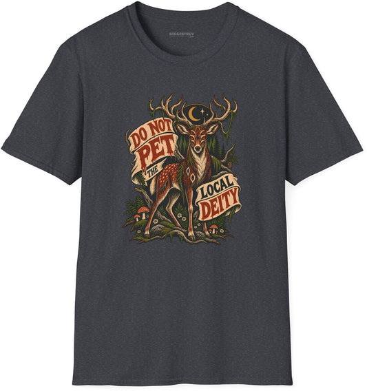 Social Deity - Softstyle T-Shirt in Dark Heather Grey, front view