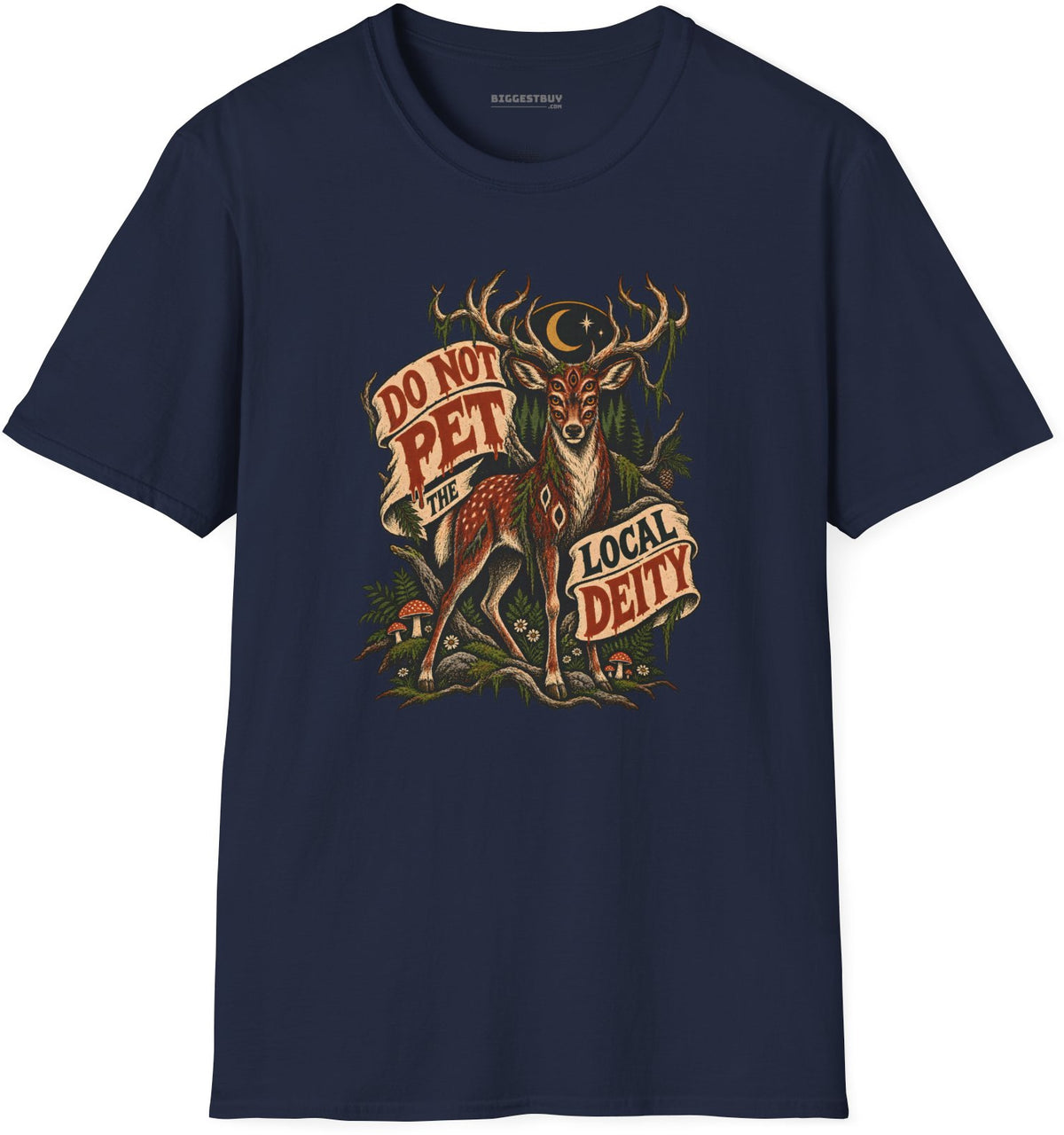 Social Deity - Softstyle T-Shirt in Navy, front view