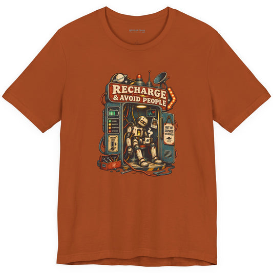 Social Recharge - Classic Jersey Tee in Autumn, front view