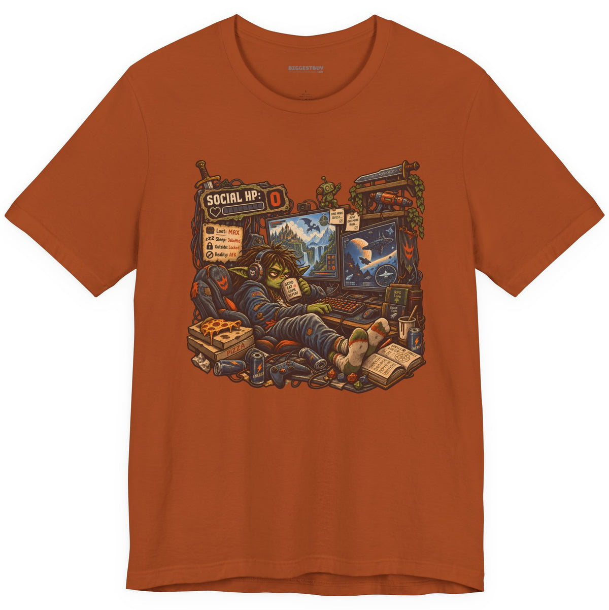 Social Zero - Classic Jersey Tee in Autumn, front view