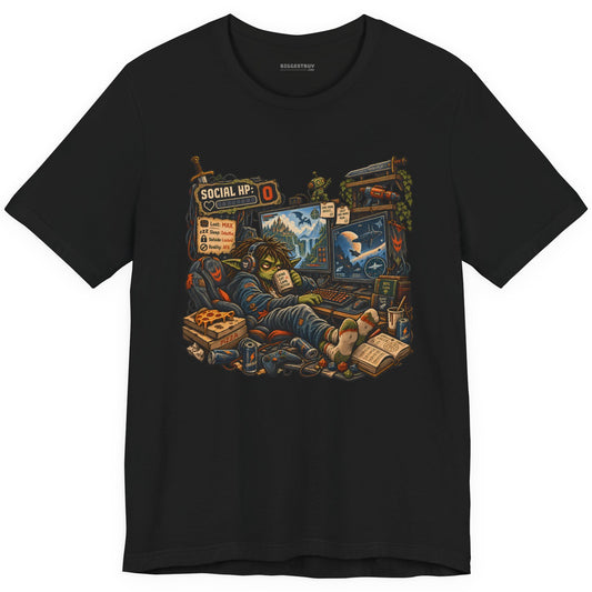 Social Zero - Classic Jersey Tee in Black, front view