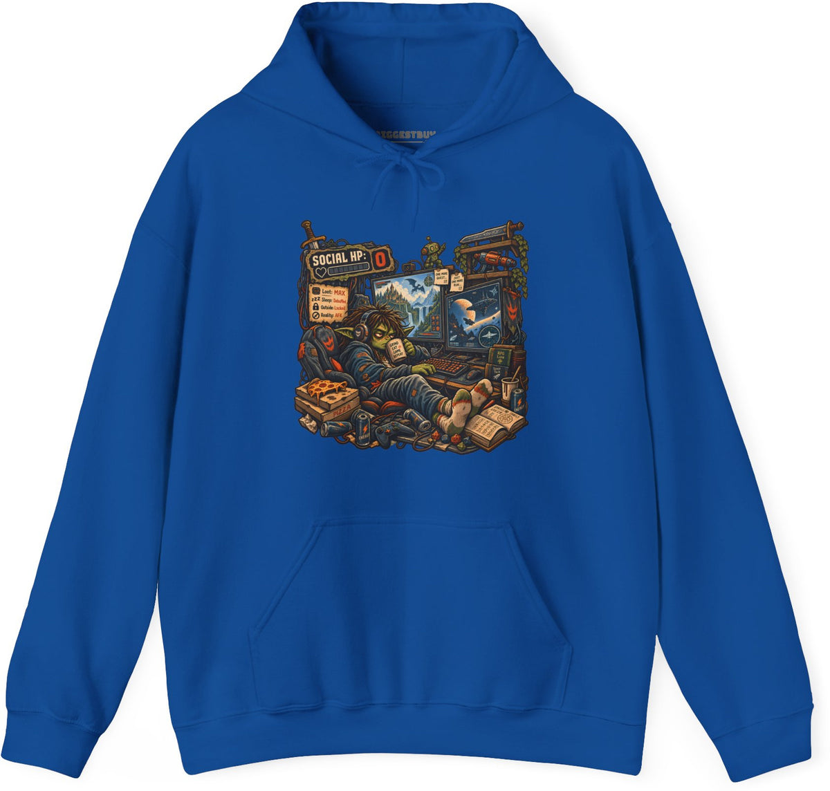 Social Zero - Pullover Hoodie in Royal, front view