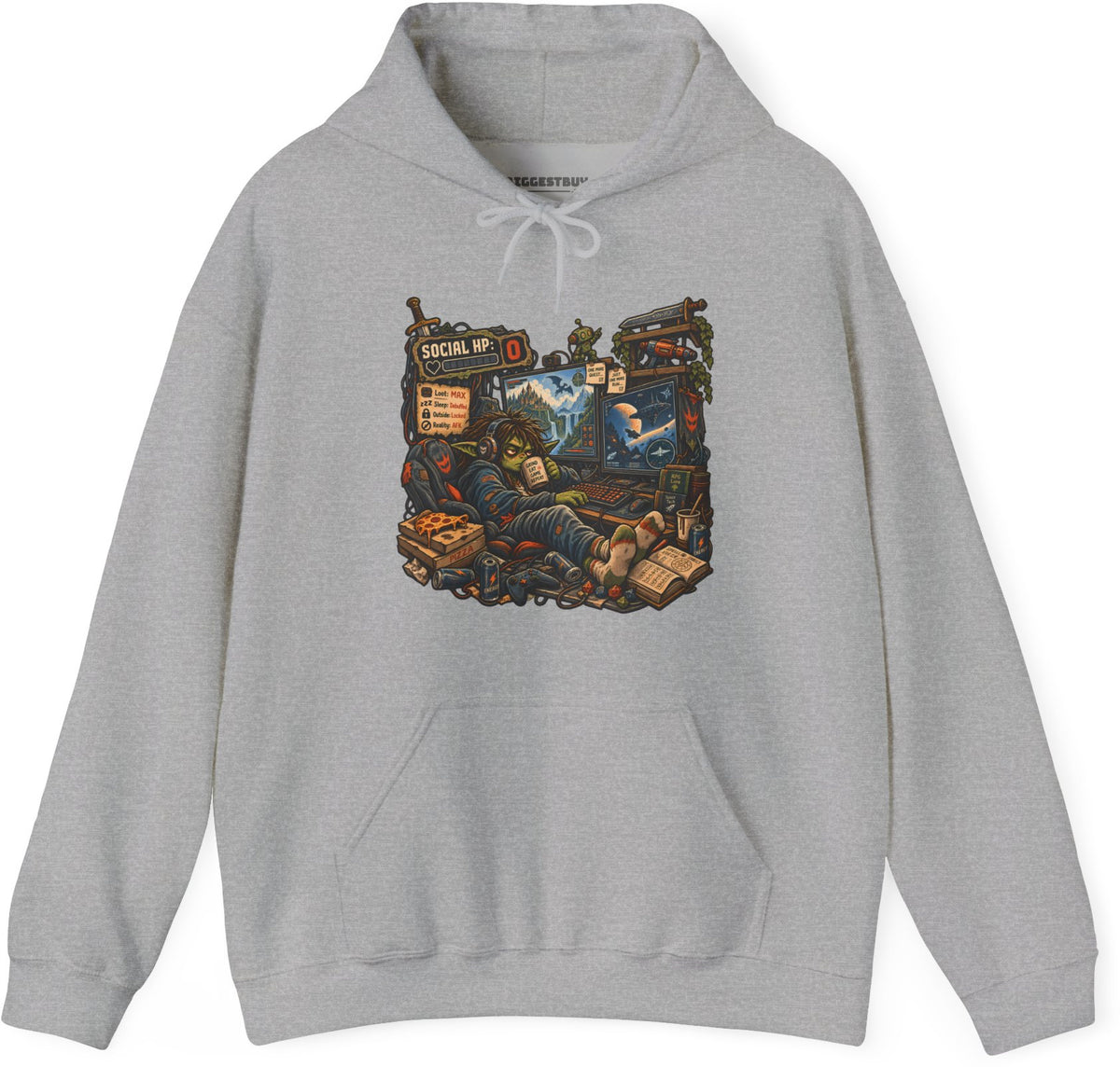 Social Zero - Pullover Hoodie in Sport Grey, front view
