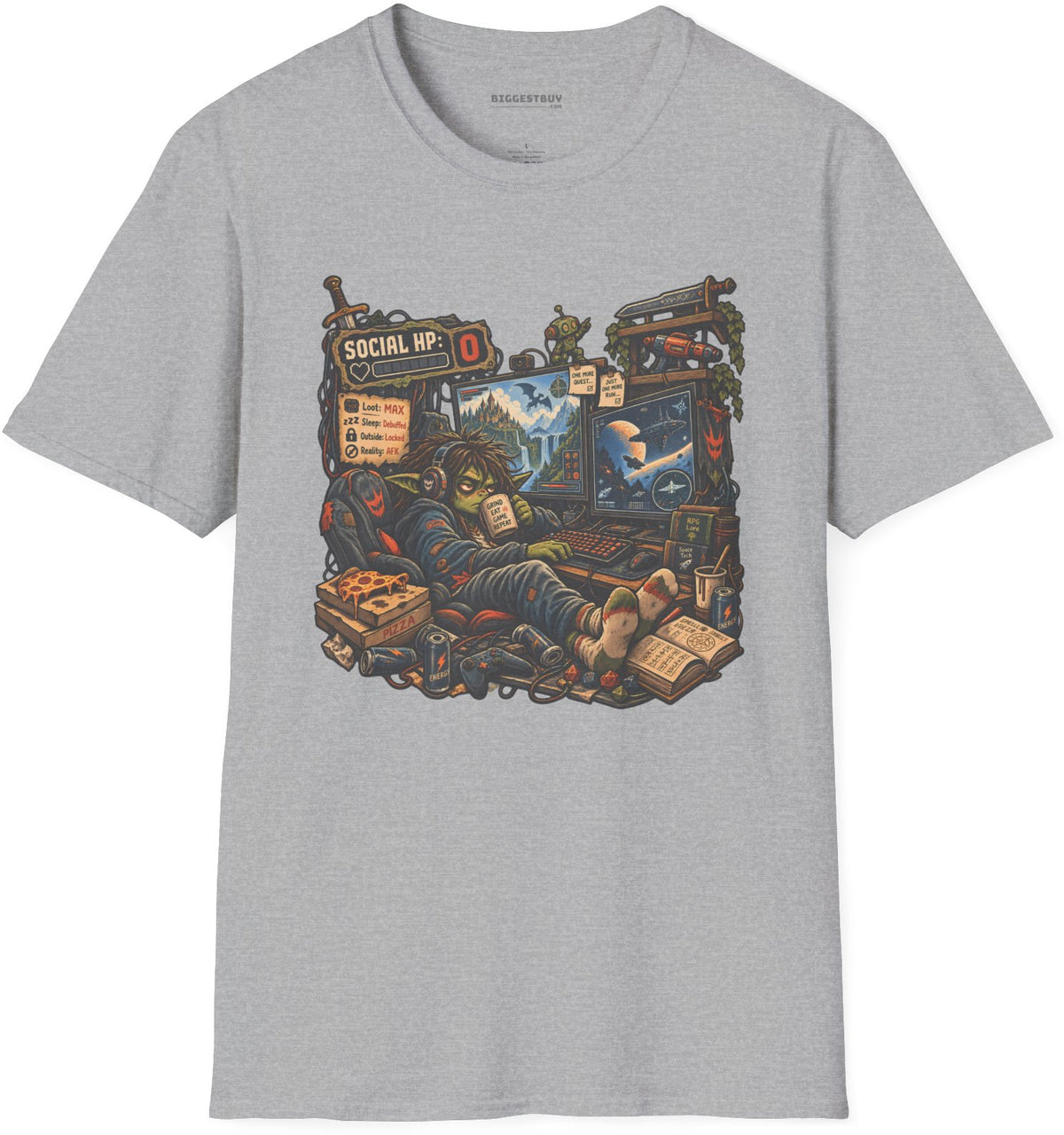 Social Zero - Softstyle T-Shirt in Sport Grey, front view