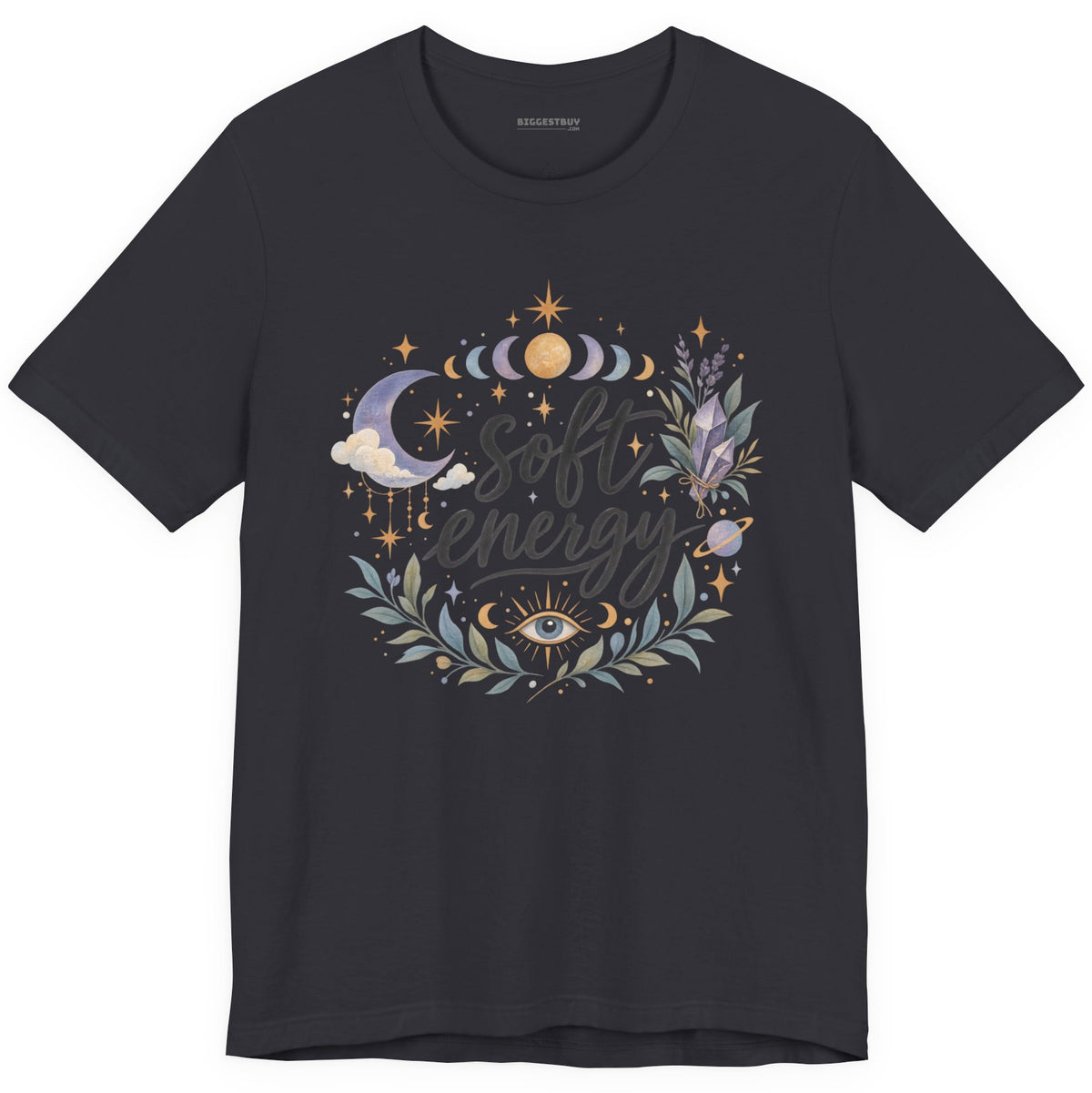 Softly Sparkling - Classic Jersey Tee in Dark Grey, front view