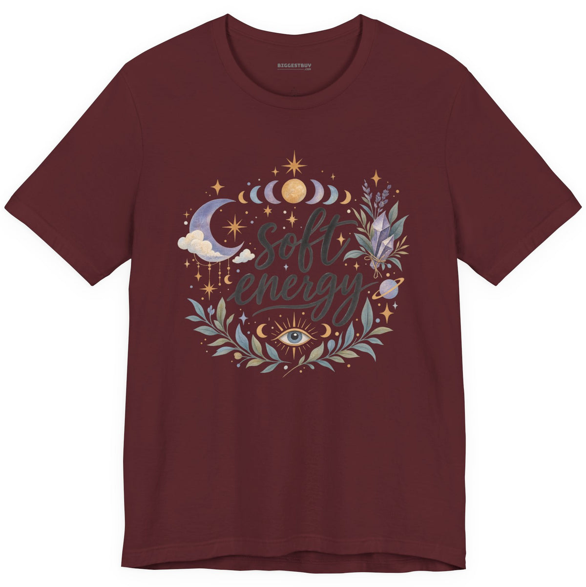 Softly Sparkling - Classic Jersey Tee in Maroon, front view