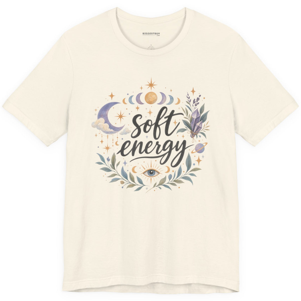 Softly Sparkling - Classic Jersey Tee in Natural, front view