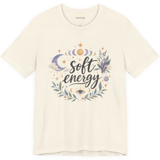 Softly Sparkling - Classic Jersey Tee in Natural, front view