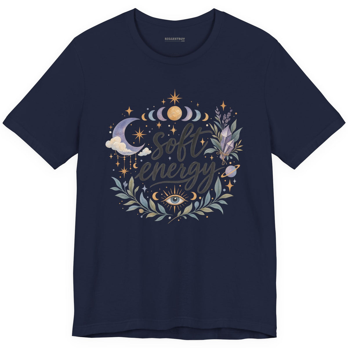 Softly Sparkling - Classic Jersey Tee in Navy, front view
