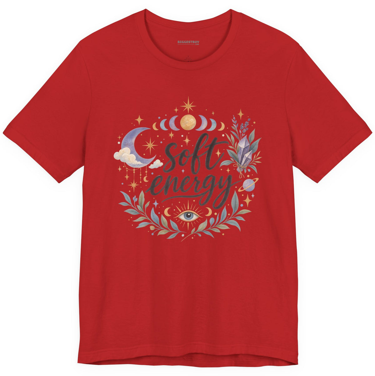 Softly Sparkling - Classic Jersey Tee in Red, front view
