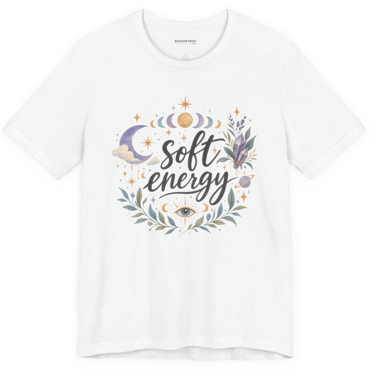 Softly Sparkling - Classic Jersey Tee in White, front view